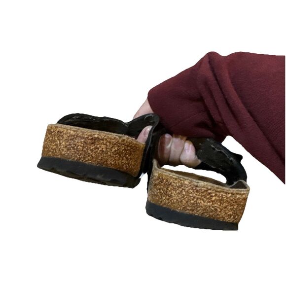 BIRKENSTOCK GRANADA Black Sandal Birki Cork Comfort Slide Sz 37 - Picture 10 of 11